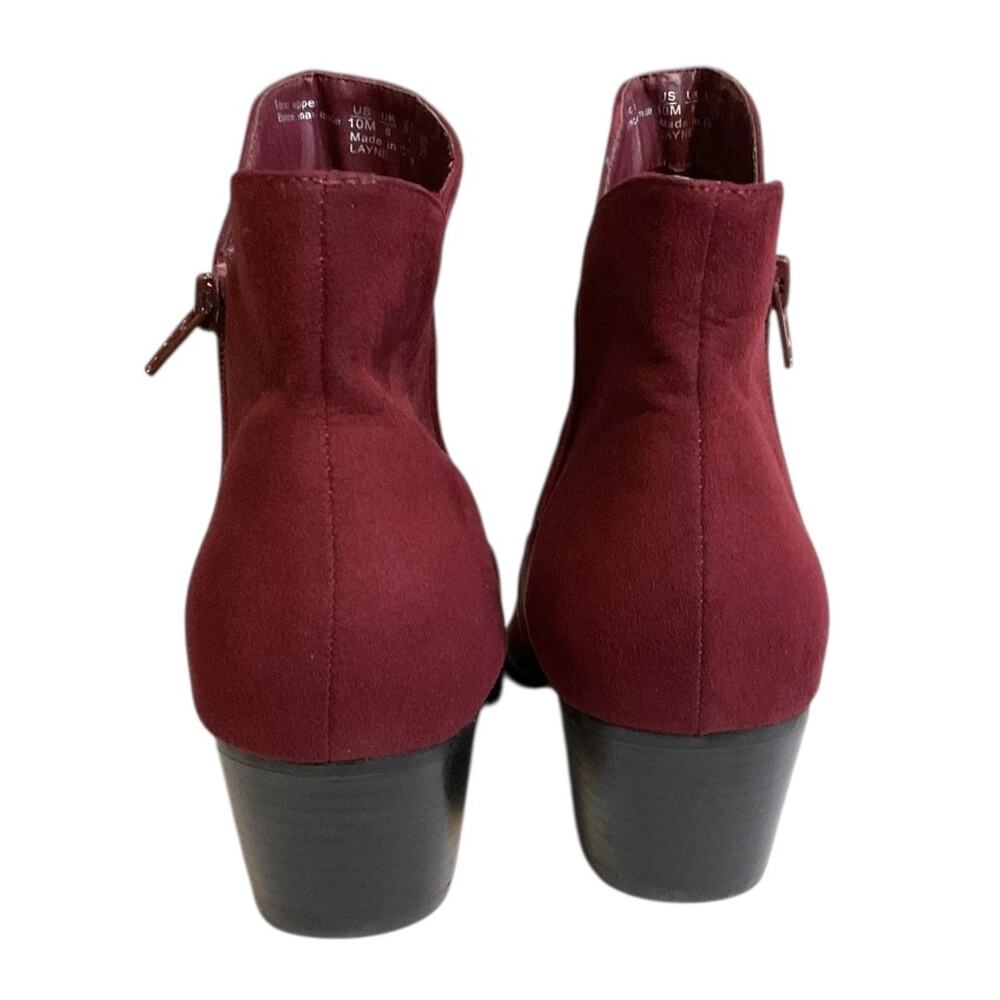 Carlos by Carlos Santana Western Women's 10M Ankle Boots Red Burgundy Floral - Picture 9 of 13